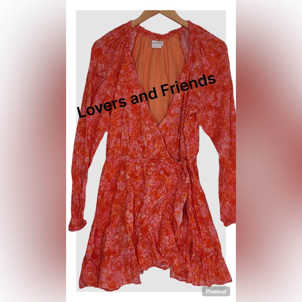 Lovers And Friends Reston Wrap Mini Dress In Mitzy Ditsy Orange Revolve‎ Size M